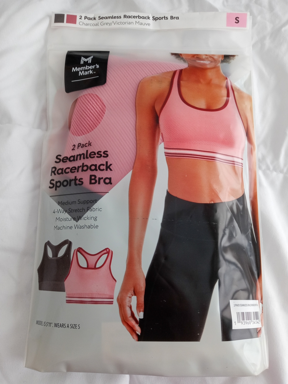 Member's Mark Mauve Seamless Racerback Sports Bra - 2 Pack